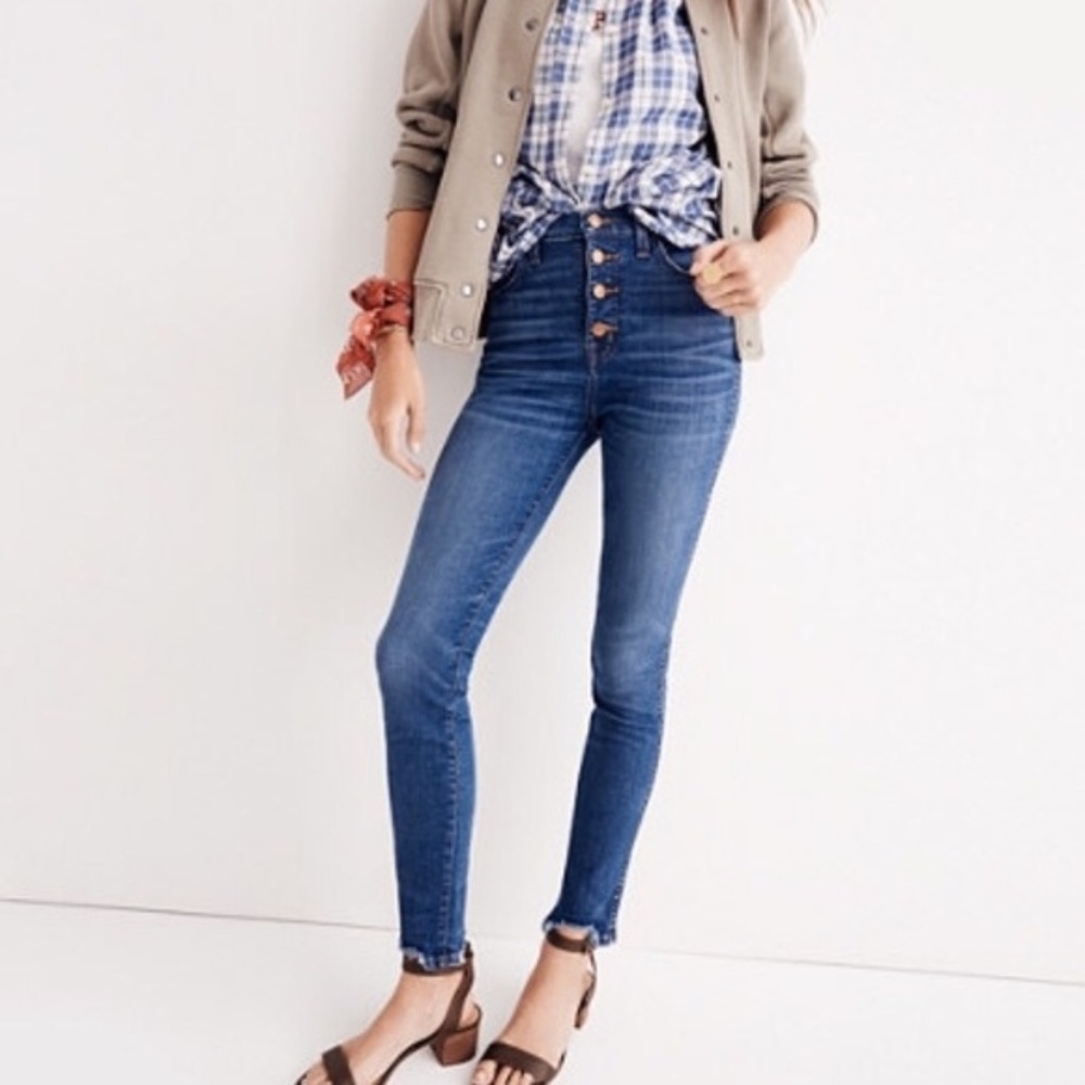 Women's Blue 10" High-rise Skinny Jeans: Chewed-he